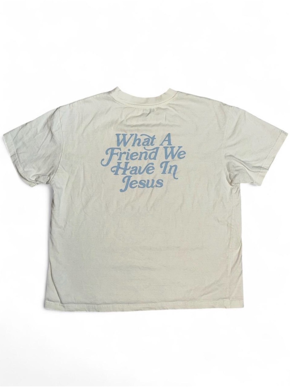 Classic Ivory Graphic Tee - "What A Friend We Have In Jesus"